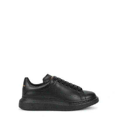 Alexander Mcqueen Men Black Oversize Sneakers With Logo Lettering On The Heel In Leather Man