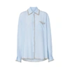 BURBERRY Ring-pierced silk crepe shirt