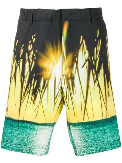 N°21 Tropical Print Bermuda Shorts In Black