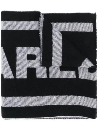 Dsquared2 Logo Knitted Scarf In Black