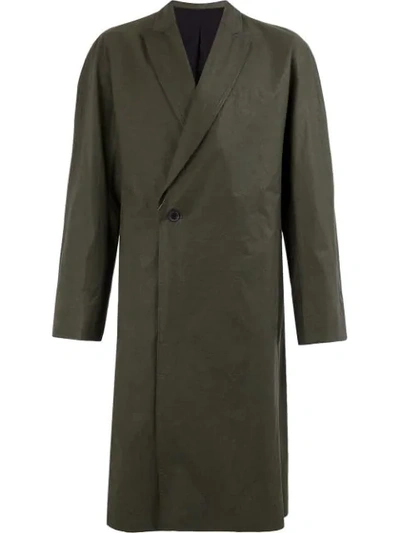 Haider Ackermann Azurite Khaki Silk Jersey Coat In Brown