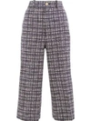 GUCCI CHECK PATTERNED CROPPED TROUSERS