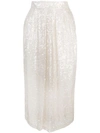 ADAM LIPPES ADAM LIPPES 亮片镶嵌半身裙 - 白色
