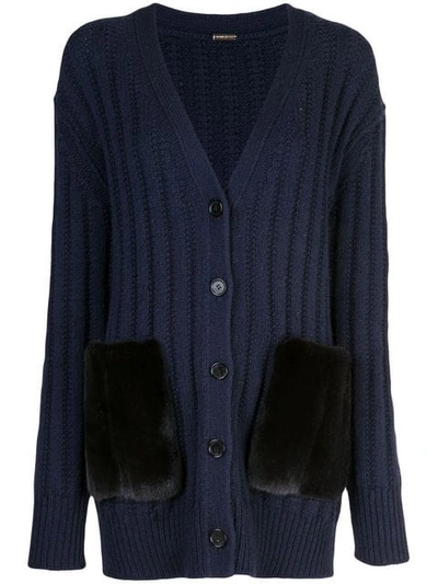 Adam Lippes Blue Women's Navy Ribbed Cardigan