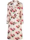ADAM LIPPES FLORAL PRINT TRENCH COAT