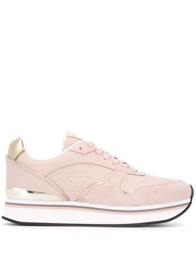 Emporio Armani Lace-up Trainers In Pink