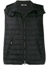 VALENTINO VALENTINO LOGO PRINT PADDED VEST - BLACK