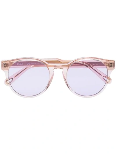 Chloé Eyewear 圆框太阳眼镜 - 多色 In Multicolour