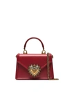Dolce & Gabbana Small Devotion Leather Top-handle Bag In Red