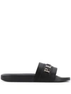 PHILIPP PLEIN PHILIPP PLEIN ORIGINAL FLAT GUMMY SANDALS - 黑色