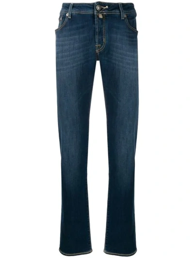 Jacob Cohen Pony Label Straight Jeans In Blue