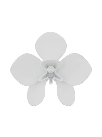 Robert Wun Flower Brooch In White