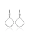 Monica Vinader 'riva' Diamond Hoop Drop Earrings In Silver