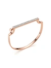 Monica Vinader Rose Gold Vermeil Signature Thin Diamond Bangle In Pink