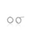Monica Vinader Riva Diamond Circle Stud Earrings In Silver