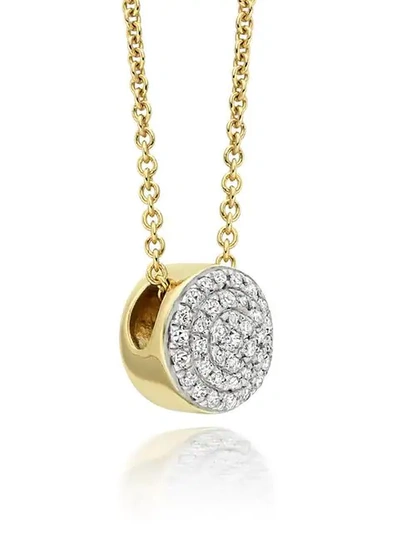 Monica Vinader Ava Diamond Button Pendant Necklace In Metallic