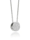 Monica Vinader Ava Diamond Button Pendant Necklace In Silver