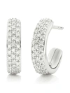 Monica Vinader Fiji Mini Hoop Silver And Diamond Earrings In Silver