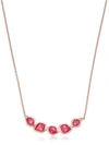 Monica Vinader Mini Nugget Cluster 18ct Rose-gold Vermeil And Pink Quartz Necklace In Gold