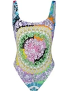 VERSACE Technicolor Baroque print swimsuit