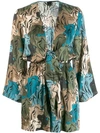 PINKO PINKO FLORAL PLAYSUIT - GREEN