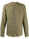Aspesi Long Sleeve Shirt Curved Hem In Green