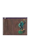 ETRO ETRO CLUTCH MIT GORILLA-PRINT - ROT