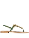 EMANUELA CARUSO EMBELLISHED OPEN-TOE SANDALS