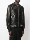 VERSACE HOODED LEATHER JACKET