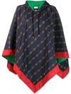 GUCCI GUCCI REVERSIBLE NYLON PONCHO - BLUE