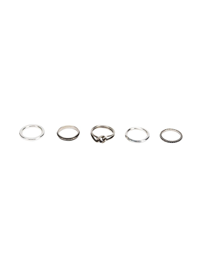 Werkstatt:münchen Mixed 5 Combo Ring Pack In Silver