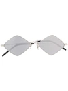 Saint Laurent Diamond Sunglasses In Metallic