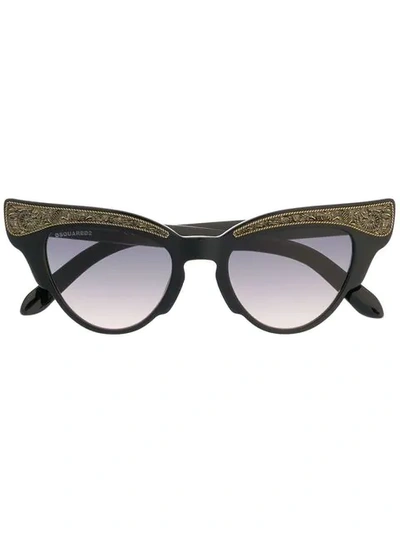 Dsquared2 Eyewear 猫眼框太阳眼镜 - 黑色 In Black
