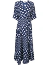 DIANE VON FURSTENBERG DVF DIANE VON FURSTENBERG 波点超长款连衣裙 - 蓝色