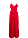 ARMANI EXCHANGE ARMANI EXCHANGE STRAIGHT-FIT JUMPSUIT WITH FRONT KNOT - RED