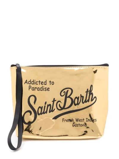 Mc2 Saint Barth Metallic Wash Bag In Reflex Gold