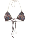 MC2 SAINT BARTH MC2 SAINT BARTH PRINTED BIKINI TOP - NEUTRALS