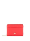 MICHAEL MICHAEL KORS MICHAEL MICHAEL KORS SMALL PEBBLED LEATHER WALLET - RED