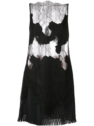Dion Lee Erosion Lace Mini Dress In Black