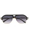 Philipp Plein Aviator Frame Sunglasses In Gold