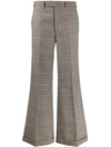 GUCCI PLAID FLARED TROUSERS