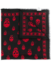 Alexander Mcqueen Women's Box Skull-print Silk Scarf In Black