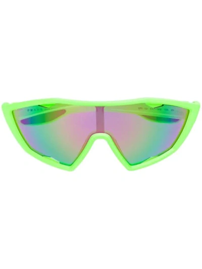 Prada Linea Rossa Mirror Lenses Sunglasses In Green
