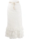 ZIMMERMANN ZIMMERMANN TIERED RUFFLE SKIRT - 白色