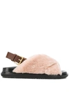 MARNI FUSSBET FUR SANDALS