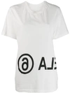 Mm6 Maison Margiela Reversed Logo Cotton T-shirt In White