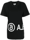 Mm6 Maison Margiela Over Logo Cotton Jersey T-shirt In Black