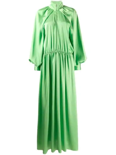 Jourden Long Puff Sleeve Shirt Dress - 绿色 In Green
