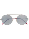 FENDI FENDI EYEWEAR ROUND SUNGLASSES - SILVER