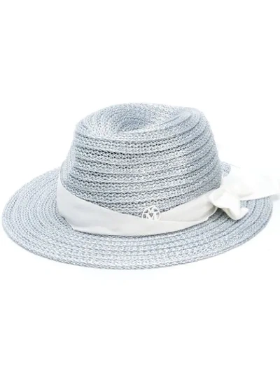Maison Michel Derek Straw Hat In Silver